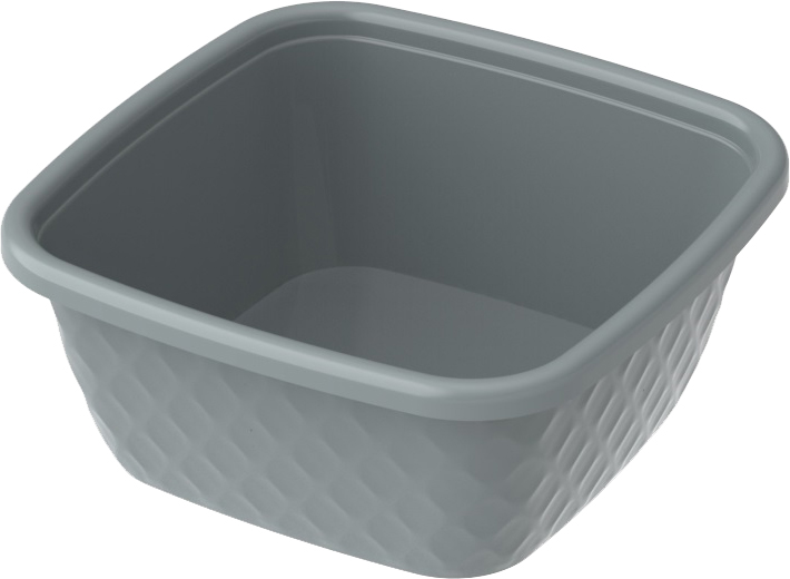 Миска HEIDRUN Diamant пластикова 34x34 h14 см (500_сіра)